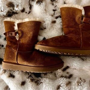 UGG Tan Suede Boots with Shearling Liner